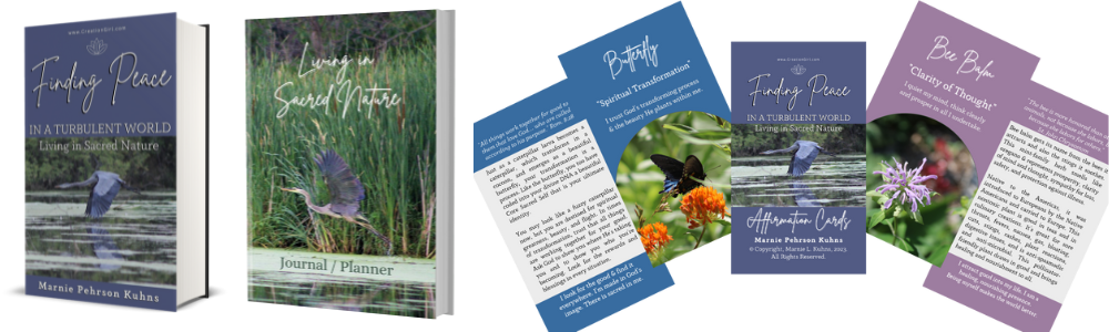 Finding Peace in a Turbulent World: Living in Sacred Nature book, journal/planner and affirmation card deck